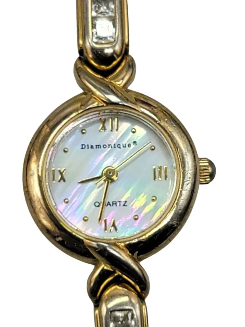 Diamonique Ladies XO Watch D50 Quartz 19mm MOP Dial 6.75